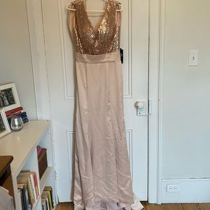 Rose Gold - Pink Tone- Sequin- Bridesmaid Dress